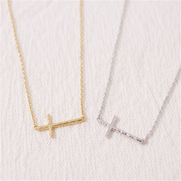 Golden Threads Jewelry - Sideways Cross Necklace